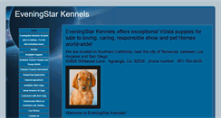 Desktop Screenshot of eveningstarkennels.com
