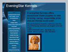 Tablet Screenshot of eveningstarkennels.com